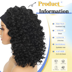 Usweety headband wig close-up curls showing soft texture