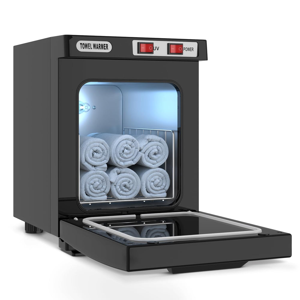 Utenzi Hot Towel Warmer front view, compact professional design for salons.