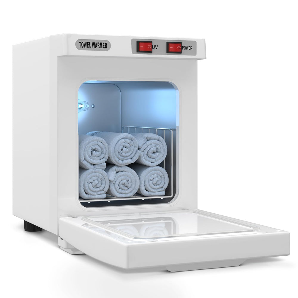 Utenzi hot towel warmer top view emphasizes compact design for quick towel warming