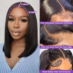 UTIDE Bob Wig pre-plucked hairline detail emphasizes natural fringe.