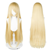 UTIEHD blonde long wig front view for versatile cosplay and daily wear.