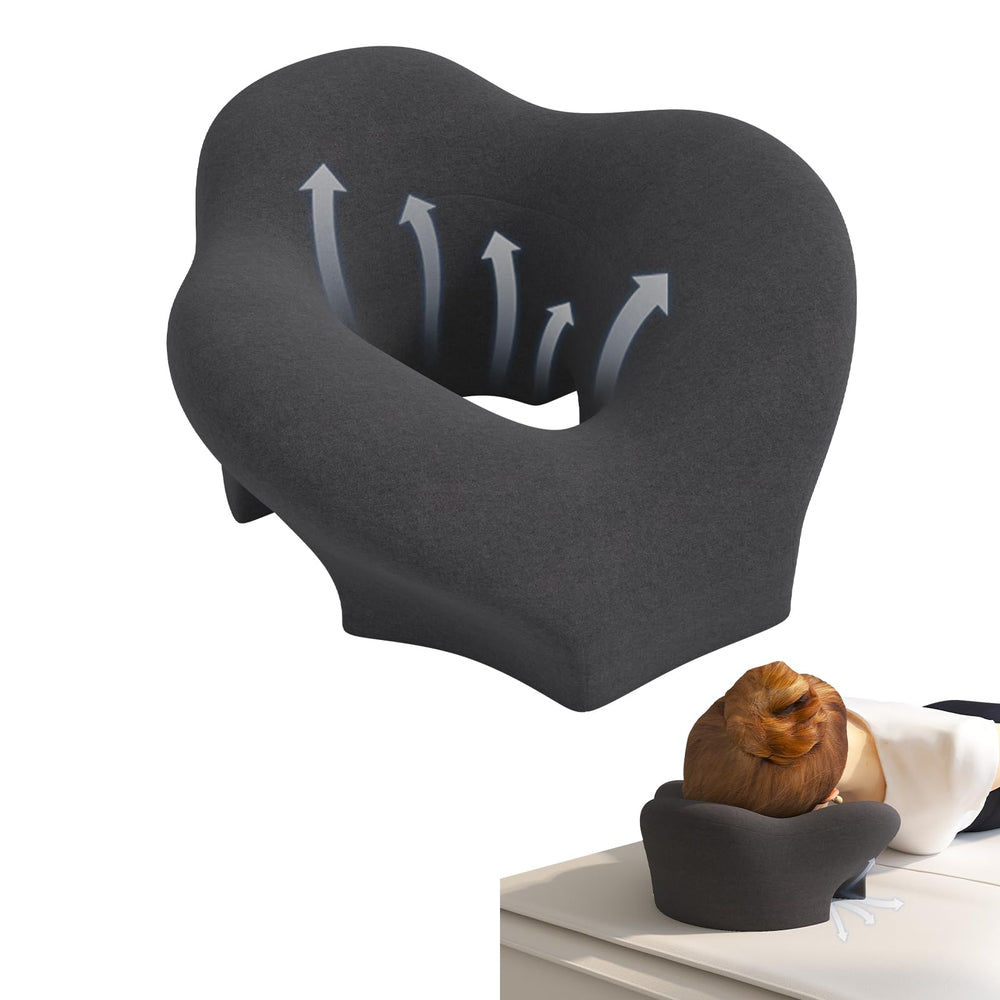 UTJZIB Massage Pillow Face Down front view shows hollow cradle for comfortable prone sleep.