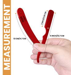 Utopia Care straight razor red handle grip provides secure control for precise shaves.