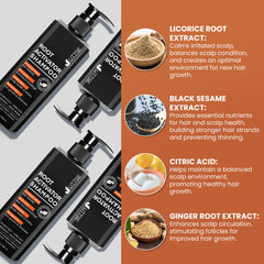 Uttse Root Activator Shampoo pump in action for easy daily use.