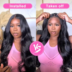 Uveous 5x5 HD lace closure detail highlights seamless parting and easy install.