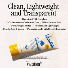 VACATION Classic Sunscreen Lotion in hand demonstrates lightweight feel for reapplication