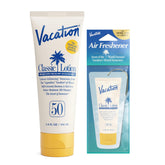 Vacation Classic Sunscreen Lotion SPF50 bottle pour enables easy application