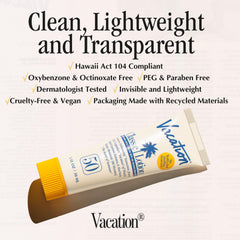 Vacation Mini Classic Lotion SPF 50 application—fast rub-in for streak-free appearance on all skin tones.