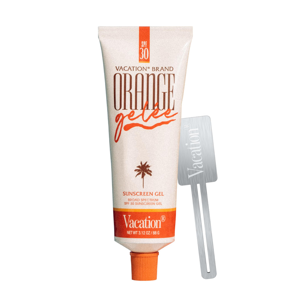Vacation Orange Gelée bottle shot shows radiant, clear-drying gel for all skin tones and enviable shine.