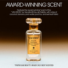 VACATION shimmer oil on skin arm demonstrates sun-kissed radiance