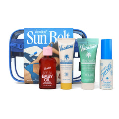 Vacation Sun Belt sampler box demonstrates portable sun care for on-the-go protection