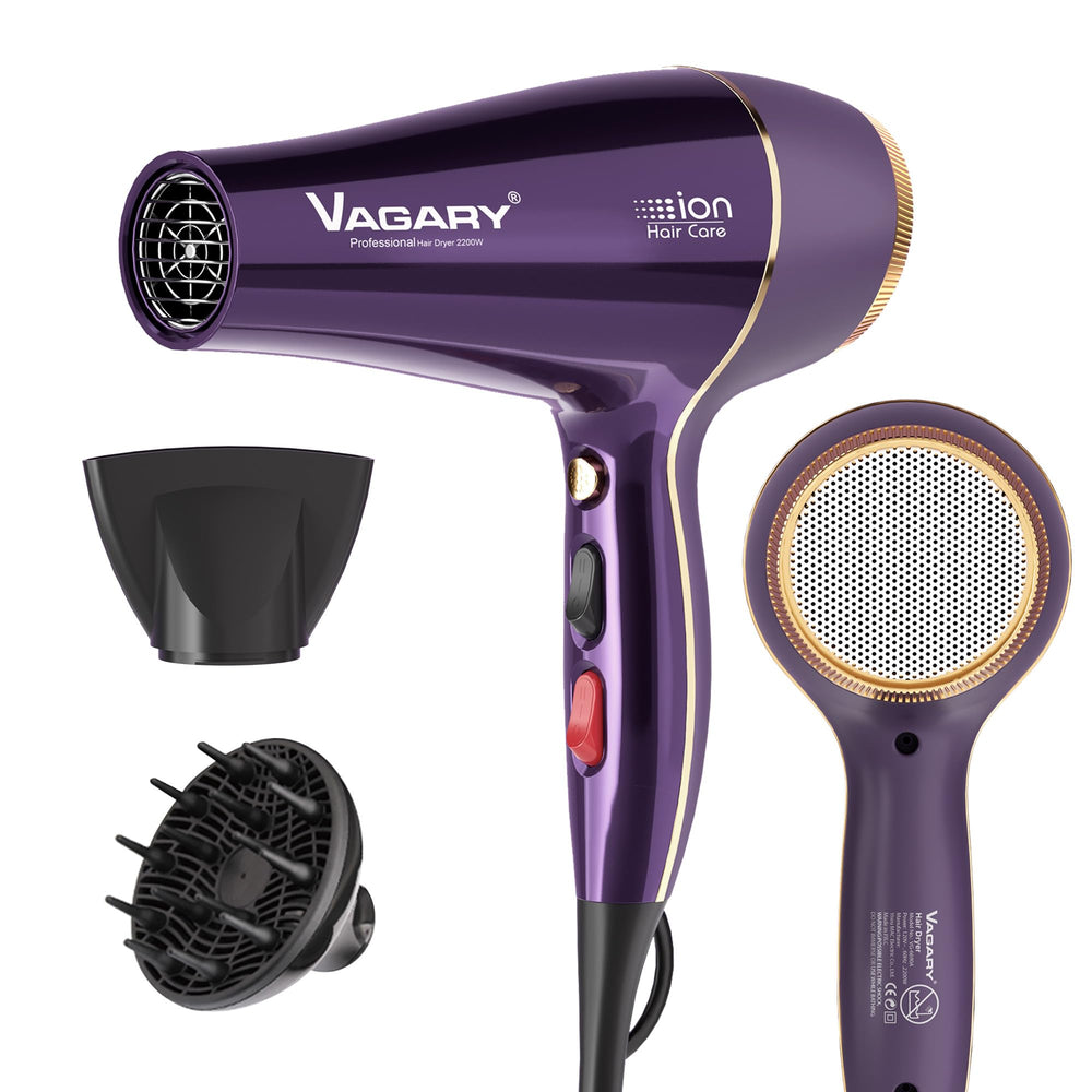 VAGARY 6690A front view hair dryer showing compact design for fast drying