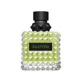 Valentino Donna Born In Roma Green Stravaganza bottle close-up for premium gifting and everyday luxury