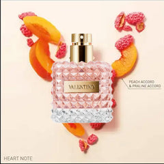 Valentino Donna EDP base notes reveal warmth for evening allure.