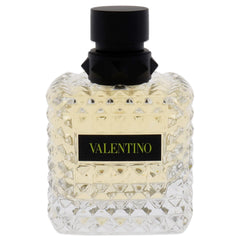 Valentino Donna Yellow Dream EDP bottle closeup highlights long-lasting fragrance promise.