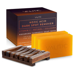 VALITIC Kojic soap bar front view promotes even skin tone and glow.