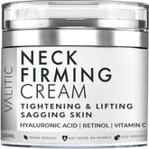 VALITIC Neck Cream pump-action demonstrates convenient dispensing for daily firming and hydration.