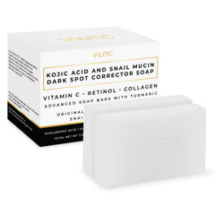 VALITIC snail mucin cleanser bar pack shot illustrating hydrating formula for daily use.