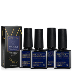 VALITIC strong nail glue bottle closeup for durable hold