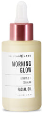 VALJEAN LABS Morning Glow Oil bottle shows a hydrating formula for daily brightness