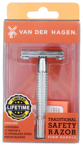 Van Der Hagen traditional safety razor kit chrome for a precise, comfortable shave