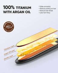 Vanessa PRO plate infused with argan oil for added shine and moisture during styling.