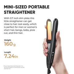 VANESSA PRO mini flat iron heat-up time display demonstrates quick 15-second readiness.