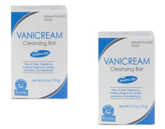 Vanicream cleansing bar unscented 2-pack front view, gentle fragrance-free option