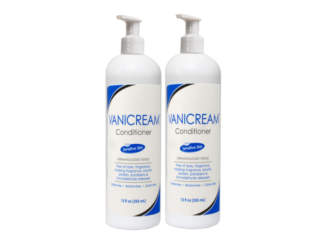 Vanicream Conditioner bottle close-up showing gentle, irritant-free formula for daily hair care