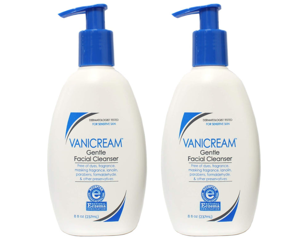 Vanicream Gentle Facial Cleanser bottle in a 2-pack for sensitive skin daily use.