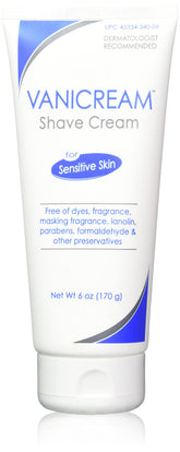 Vanicream shave cream for sensitive skin 6oz bottle-front offers gentle glide and irritation-free shaving