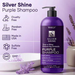 VANIDOX Purple Shampoo lather close-up demonstrates color toning for cool tones.