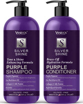 Vanidox sulfate-free purple shampoo bottle—neutralizes brassiness and preserves cool silver tones.