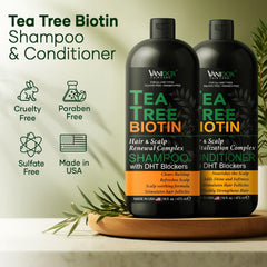 VANIDOX tea tree conditioner bottle emphasizes hydrating, smoother hair look