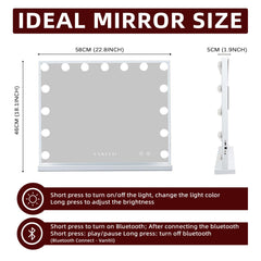 VANITII GLOBAL vanity mirror with Bluetooth speaker for music during makeup