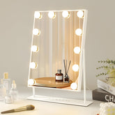 VANITII Global lighted vanity mirror shows even, bright illumination for flawless makeup application.