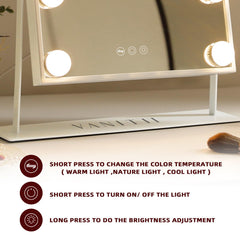 VANITII Global vanity mirror offers cool natural warm light modes for accurate color perception.