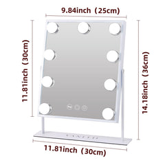 VANITII GLOBAL vanity mirror lights side-angle view for space-saving grooming