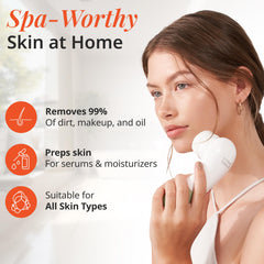 Raedia cleansing head attachment for daily facial cleansing with customizable sensitivity.