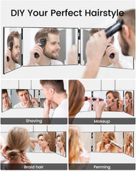 Vanmirr 3 Way Mirror real glass provides clear reflection with minimal distortion.