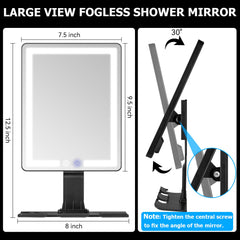 Vanmirr LED-lit mirror offers cold, natural, and warm light for precise grooming.