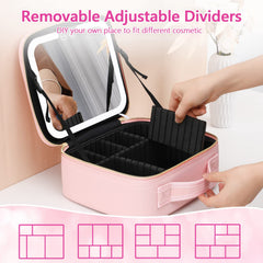 VANMRIOR large-capacity makeup case organized for cosmetics and brushes on trips.