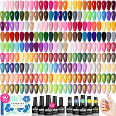 VANREESA 60-pcs gel nail polish set box highlights organized collection for home manicures.