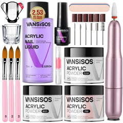 VANSISOS acrylic nail kit with drill front view for at-home salon setup and beginner confidence.