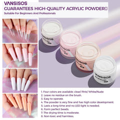 VANSISOS glitter powder collection offers 36 shades for sparkly nail art.
