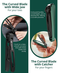 VANWIN toenail clipper 16mm wide jaw enables effortless trimming of thick or ingrown nails.
