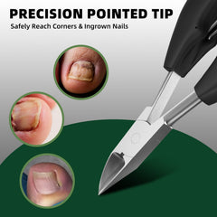 VANWIN 45° slanted ingrown clipper focusing on trimming corners safely.