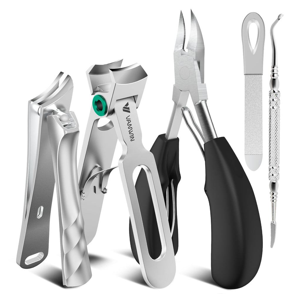 VANWIN toenail clippers lifestyle setup for easy at-home pedicures beside a chair.