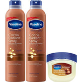 Vaseline Cocoa Radiant spray bottle 2-pack shown for quick on-the-go hydration.