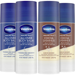 Vaseline Cocoa Shimmer Stick glow close-up for radiant skin.